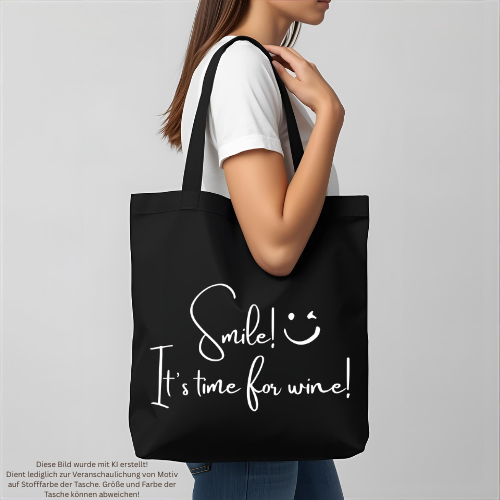 Tasche "Smile it's wine time!"