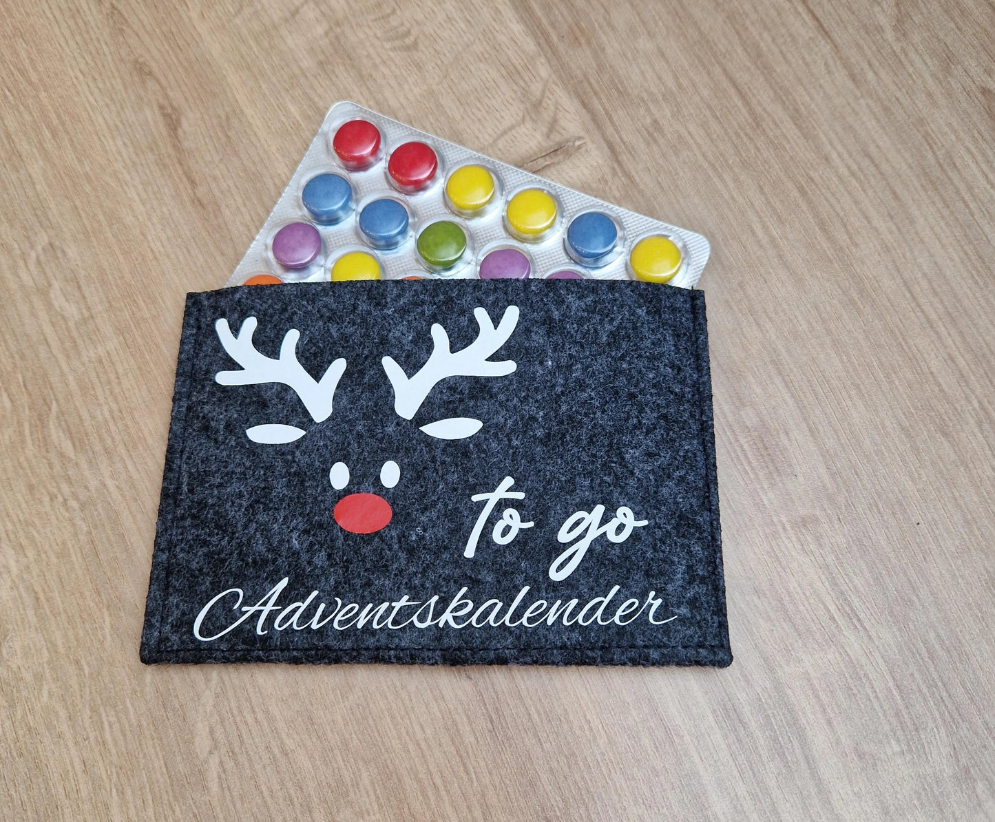 Adventskalender "to go" Filz-Hülle mit Blister