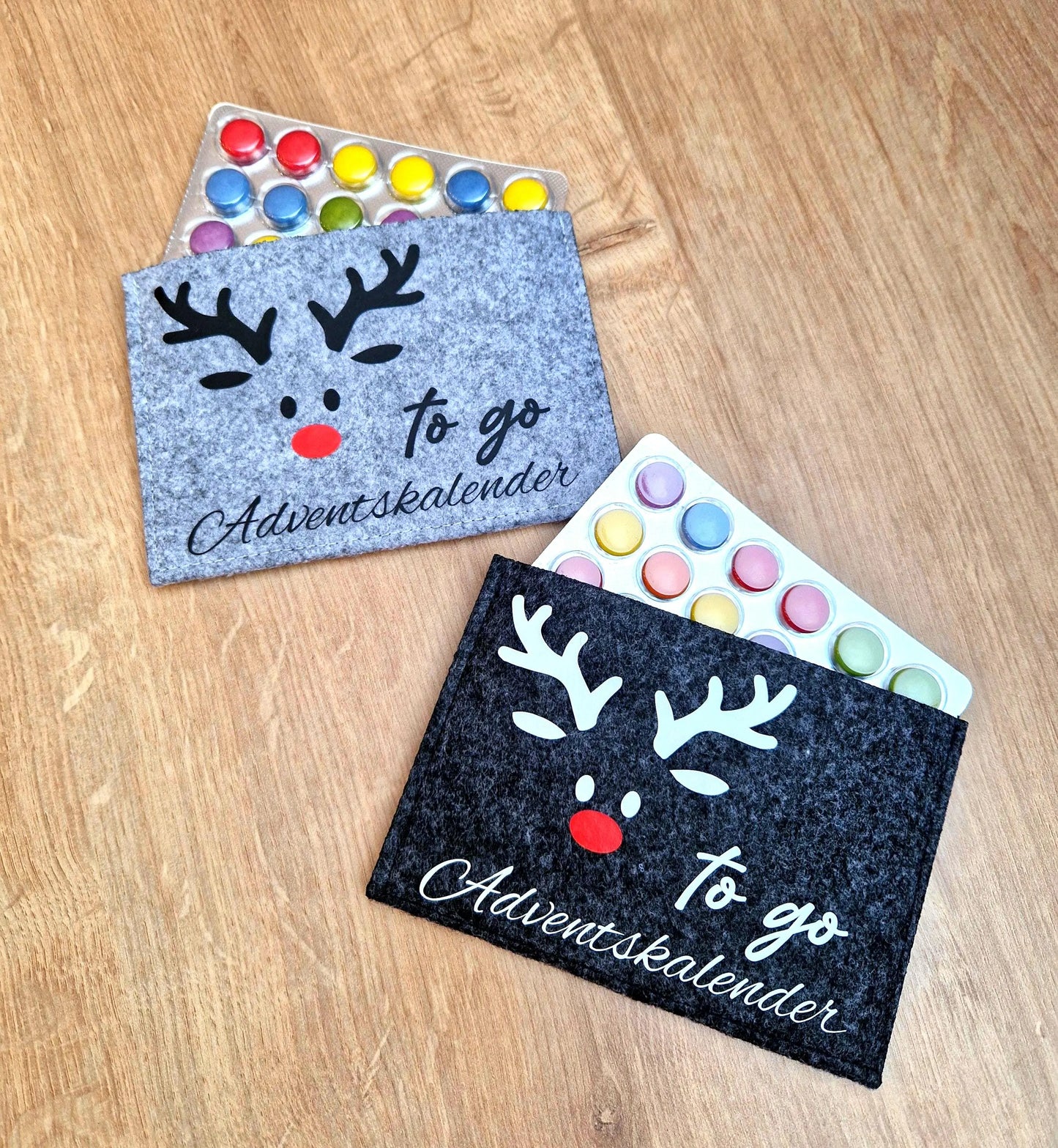 Adventskalender "to go" Filz-Hülle mit Blister
