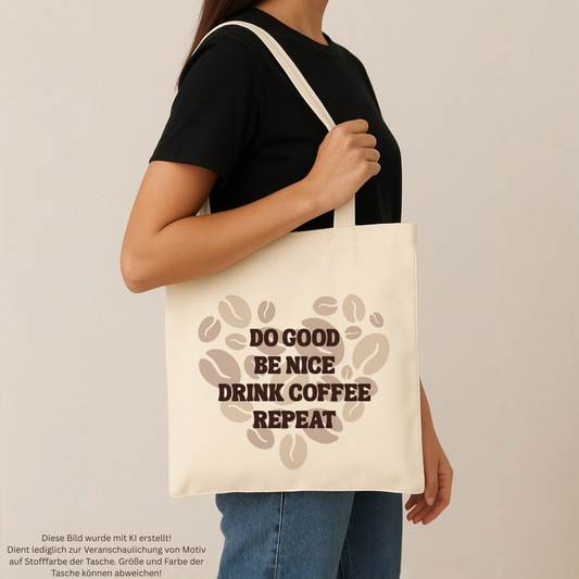 Tasche "drink coffee, repeat"