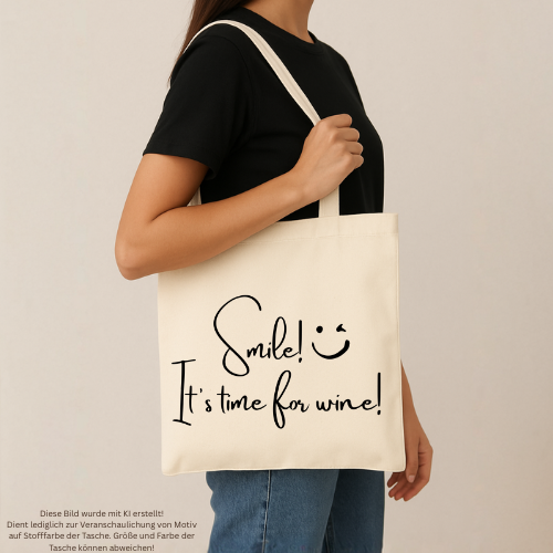 Tasche "Smile it's wine time!"
