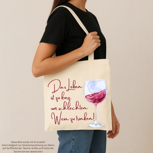 Tasche "Das Leben ist zu kurz um schlechten Wein zu trinken"